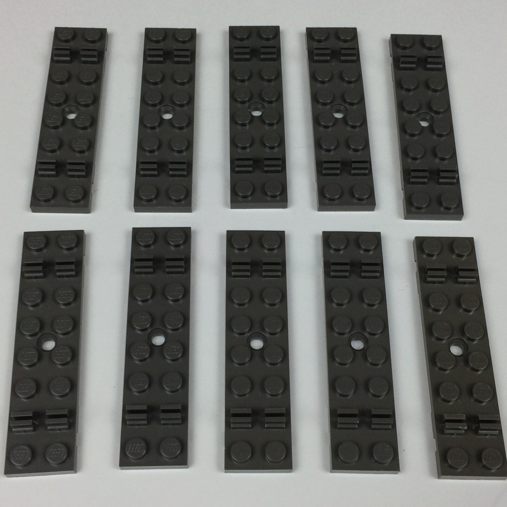 LEGO Train Track Dark Grey 4.5V 12V Sleeper 2x8 Plate‎ 4166 Vintage 1980s x 10